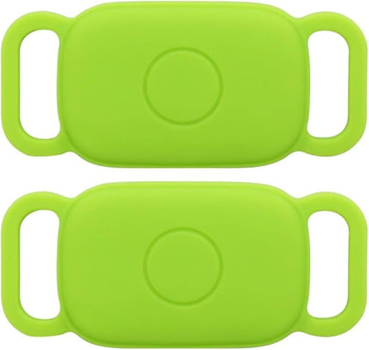 Dog Collar Holder for Tile Pro 2024 Bluetooth Tracker, Anti Lost Waterproof Silicone Soft Case Secure Protective Cover Finder for Keys, Bags, Cat Dog Collar Tag, 2 Pack (Green)