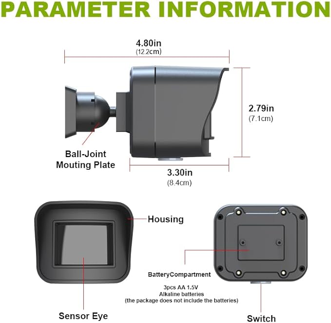 Smart Outdoor Home Security - Weather Resistant WiFi Motion Sensor&Detector - Remote APP Notifications - Compatible with Alexa