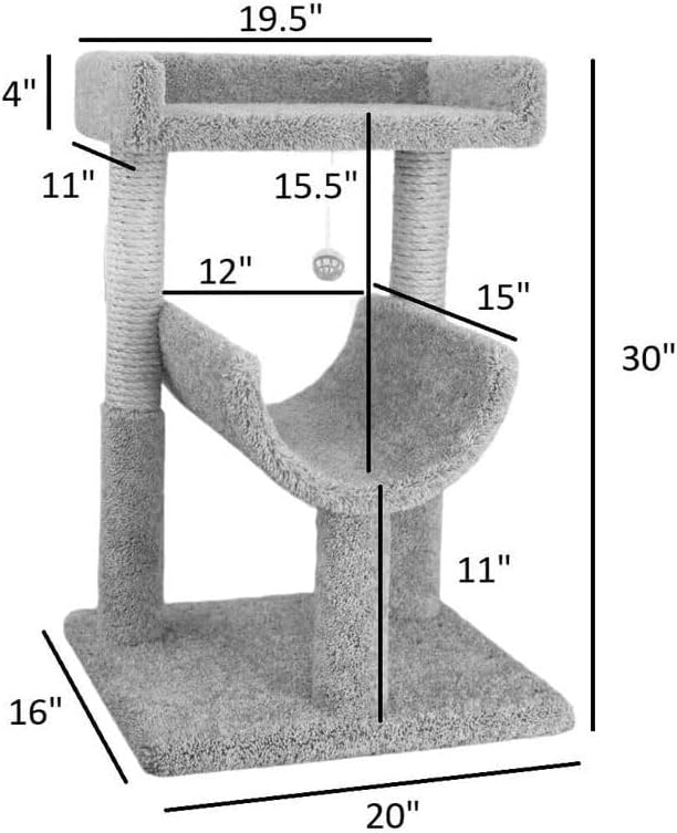 Cat Window Perch - Large Indoor Cat Tree 30" High - Tan