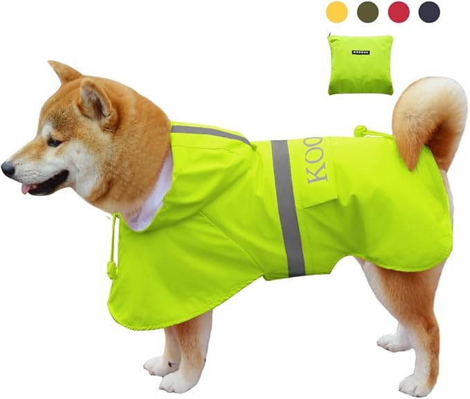 Dog Raincoat Apparel Poncho Waterproof Dog Clothes,Pet Jacket Dog Raincoats,Dog Raincoats for Small to Medium Sized Dogs(Fluor-Yellow,3XL)