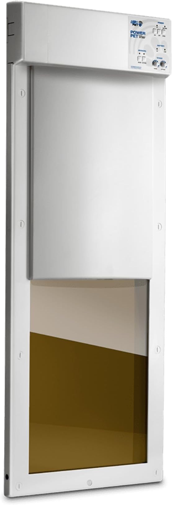 Power Pet Automatic Pet Door - Medium Door Mount - Pet Activated - Motorized - Safe Gravity Closure with Anti Pinch - Dead Bolt Lock - 4 Way Access - Dual Range Control - Air Tight