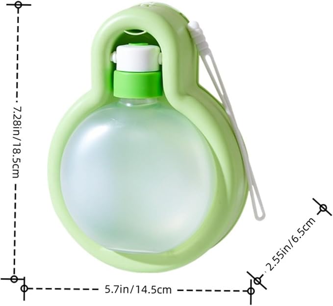 Dog Water Bottle Convenient Leak-Proof Dog Water Bottle Capacity 12 Oz (350 ml).Ldeal for Dogs on Outdoor Walks and Traveling.(Green, 12 Ounces)