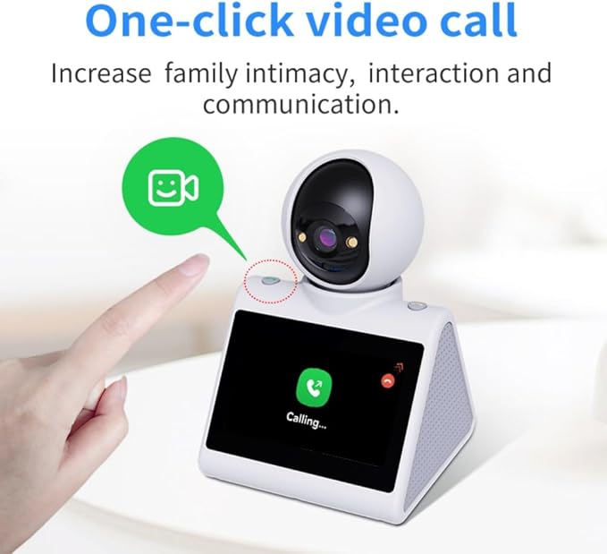 Indoor Home Security Camera,Pet Dog Camera,Two Way Video Camera with 4.3inch Big Screen,Nanny cam, Monitor for Baby/Elder/Nanny/Dog/pet with Phone App Dome Camera(Button Calling Version)