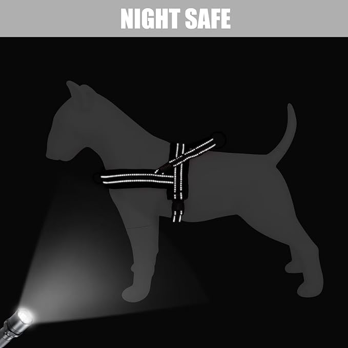 Didog Soft Flannel Padded Dog Vest Harness, No Pull/Quick Fit Reflective Dog Strap Harness, Easy for Training Walking (XS:Chest 15-18", Black)