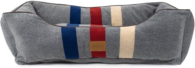 Pendleton Fleece Kuddler Dog Bed - Cabin Stripe Gray, XL