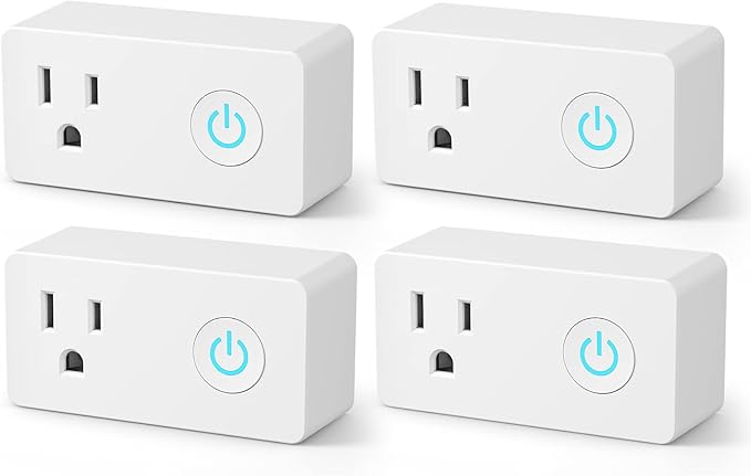 BN-LINK WiFi Heavy Duty Smart Plug Outlet, No Hub Required with Timer Function, White, Compatible with Alexa and Google Assistant, 2.4 Ghz Network Only (4 Pack)