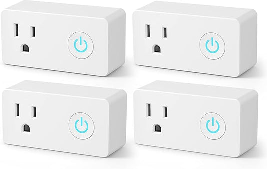 BN-LINK WiFi Heavy Duty Smart Plug Outlet, No Hub Required with Timer Function, White, Compatible with Alexa and Google Assistant, 2.4 Ghz Network Only (4 Pack)