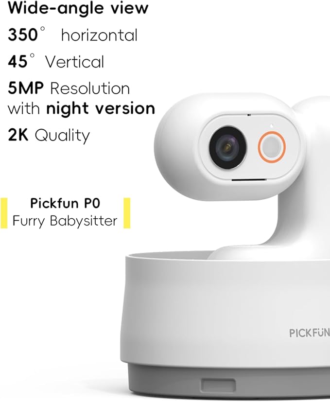 P0 AI Pet Camera with 2K Tracking, Auto Video Recording Editing & Smart Alerts, 350° Panoramic View with Night Vision, Two-Way Audio, Privacy Protection & Local Storage for Cat/Dog Monitoring