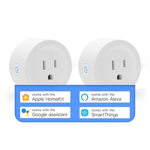 Smart Plug Mini HomeKit, Smart WiFi Outlet Support Apple HomeKit, Alexa and Google Assistant Voice Control Socket with Timer Schedule and Group Control Apple MFi Certified No Hub Required 2 Pack