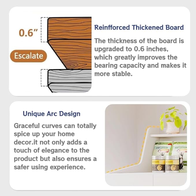 Large/Tall Litter Box Enclosure Furniture,Litter Robot Compatible,Hidden Cat Litter Box Cabinet for Self-Cleaning with Storage