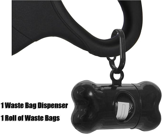13 ft Retractable Dog Leash for Large Dogs up to 26 lbs,Tangle-Free Nylon Tape,Black S