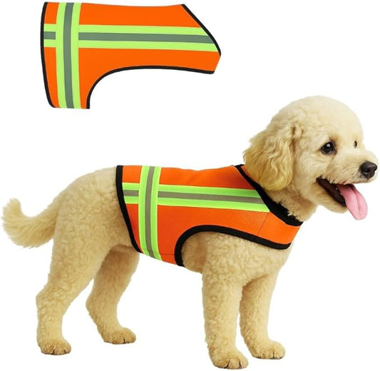 Reflective Dog Vest. Hi Visibility Blaze Orange Hunting Safety Vest Adjustable, Lightweight for Outdoor use - Hiking, Walking & Hunting. Water Resistant for Toy and Tiny Breeds (X-Small)