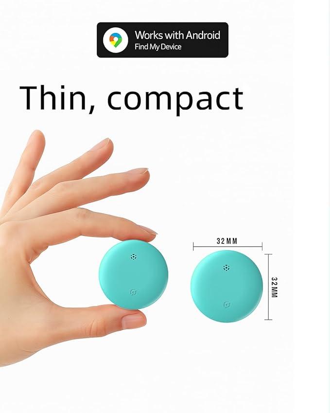 Android Compatible with Air Tags, Air Tracker Tag with Google Find My Device App, Bluetooth Tracker for Android Phones, Dog GPS & Cat Tracker, Smart Tracking Tag for Keys, Suitcase (Blue, ONE)