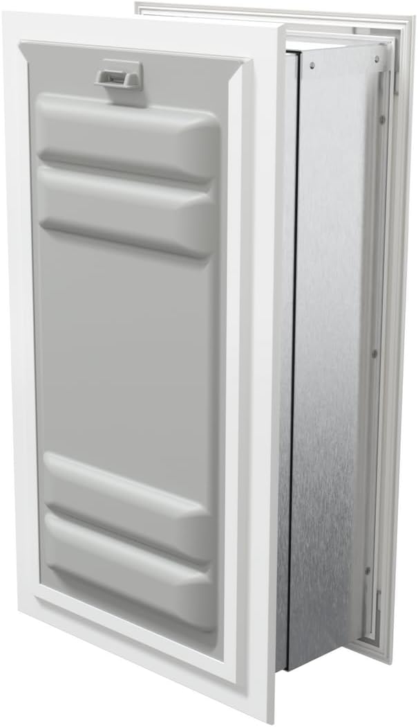 Endura Flap Double Flap Pet Door for Thick Walls | Deep Wall Design up to 13" Thick | Insulating Dual-Layer Flap & Durable Aluminum Frame | Includes Locking Cover | White, Large, Double Flap