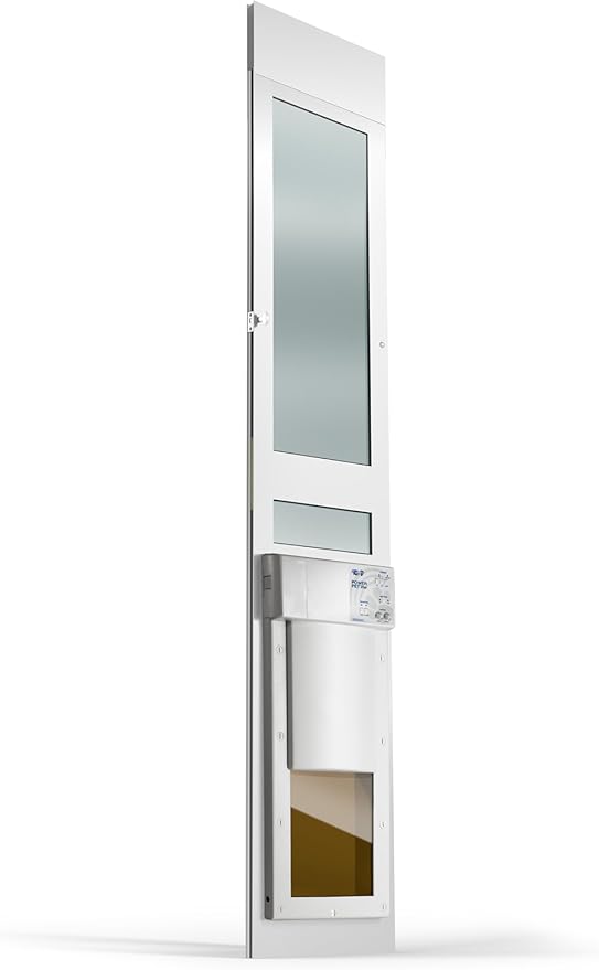Power Pet Electronic Dog Door - High Tech Pet WiFi Electronic Pet Doors - Automatic Sliding e-Glass Electronic Dog Doors - Medium Pets up to 25 lbs - Regular 75" - 80-1/4" Patio Doors - PX1-SRE-WIFI