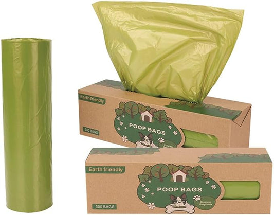 Dog Poop Bags-300 Bags per Roll, 2 Pack, 600 Bags, Cat Litter Waste Bags, Fit Most Scooper, Durable Big Dog Poop Bags, Easy Dispensing and Grab