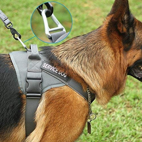 EXCELLENT ELITE SPANKER Tactical Dog Harness Military Patrol Harness No-Pull Service Dog Vest Military Dog Vest Adjustable Training Working Dog Vest with Handle for Medium Large Dogs(Grey-XS)