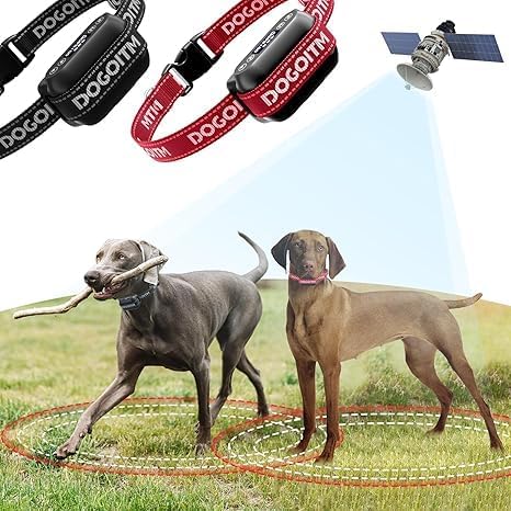 Wireless Dog Fence for 2 Dogs, GPS Wireless Dog Collar with 3 Warning Modes, Pet Containment System with AI Smart Signal, Electric Dog Fence Collar for Outdoor Use Only(2 Collars)