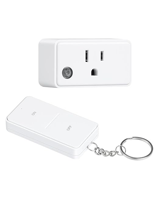 Remote Control Outlet, 200FT Long Range Wireless Light Switch, Mini Electrical Outlet Plug, 15A/1875W High-Power for Lamps, Christmas Lights, Household Appliances, FCC & ETL Listed