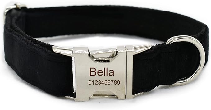 Dog Collar Custom Personalized Engraved Name and Phone Number for Puppy Small Medium Large Pets (XL, Black)