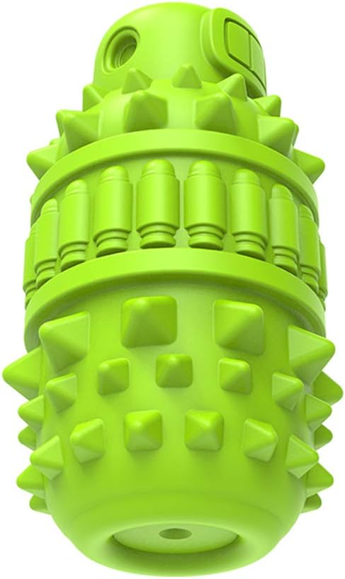 PIFFZEDO Dog Toys for Aggressive Chewers,Interactive Natural Rubber Chew & Squeaky Toy for Large Medium Breed,Dog Toothbrush,Tough & Durable (Green,Large)