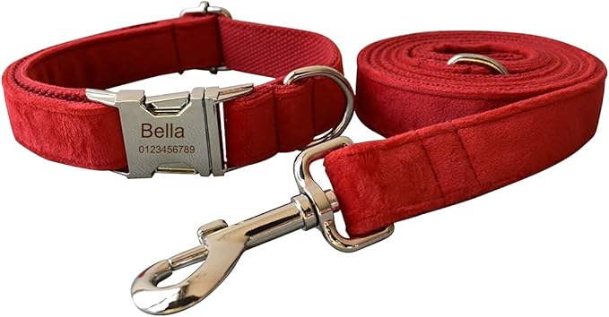 Dog Collar Custom Personalized Engraved Name and Phone Number for Puppy Small Medium Large Pets (XL, Red)