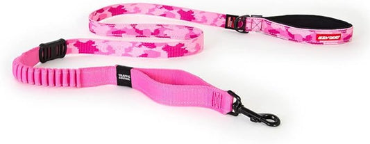 EzyDog Zero Shock Dog Leash - Shock Absorbing Bungee Leash for Dogs That Pull or Excite - Dual Handle and Reflective for Large, Medium, or Small Dogs (72-Inch, Pink Camo)