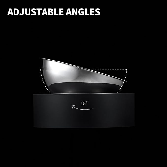 PETKIT CYBERTAIL - Stainless Steel Raised Bowl - Inclined Food and Feeding Bowls, Non-Slip, No Spill for Cats and Small Dogs