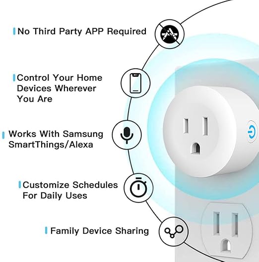 Smart Plug,DOGAIN Zigbee Smart Plugs Outlet Works with ST and Echo Plus Hub Voice Control Compatible with Alexa and The Google Assistant (Hub Required)(2 Pack)