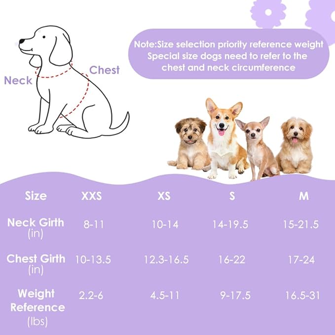 Lukovee No Pull Puppy Harness and Leash Set - Soft Lightweight Escape Proof Puppy Vest Harness, Breathable Adjustable Pet Harness with Dog Leash for Small Dogs (Purple, XXS)