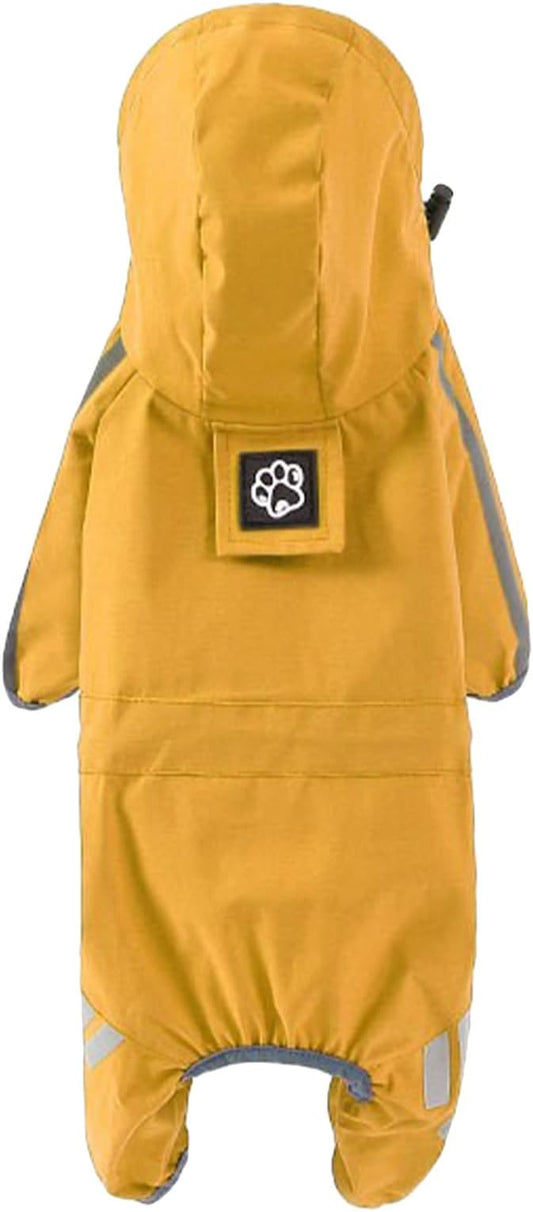 Pet Rain Jacket – Hooded Waterproof Coat, Reflective Lightweight Poncho, Four-Leg Dog Rain Cover with Adjustable Fit | Perfect Use for Small Medium Large Dogs Cats Outdoor Adventure