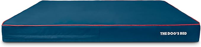 The Dog’s Bed Orthopedic Memory Foam Dog Bed, XXXL Blue/Red, Pain Relief for Arthritis, Hip & Elbow Dysplasia Post Surgery, Lameness, Supportive Calming, Waterproof Washable Cover, Veterinary Approved