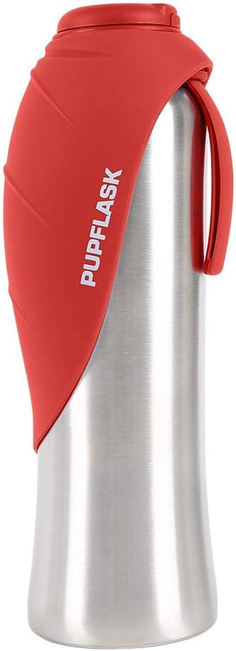 PupFlask Large Dog Water Bottle | 27 or 40 OZ Stainless Steel | Convenient Dog Drink Dispenser | Puppy Travel Water Bowl | Portable Pet Hydration Bottle | Leak Proof | Perfect Size For All Breeds