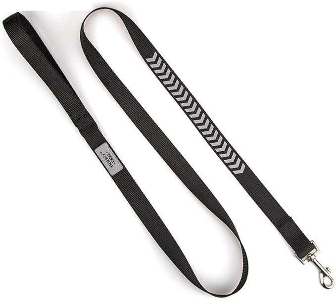 Reflective Dog Leash Fix Length, Waist for Dog Walking, Running for Small &Medium Dogs with Reflective Strips Black