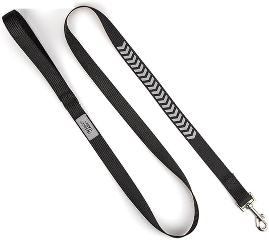 Reflective Dog Leash Fix Length, Waist for Dog Walking, Running for Small &Medium Dogs with Reflective Strips Black