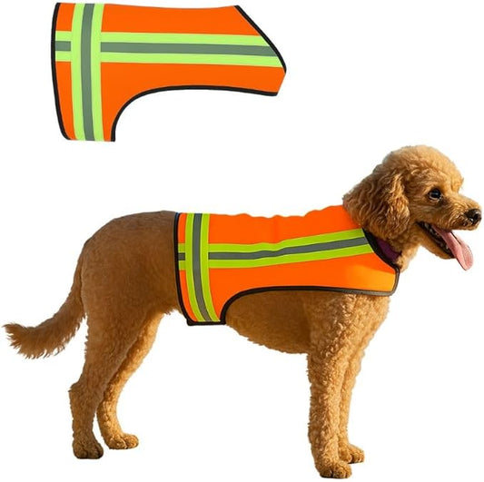 Reflective Dog Vest. Hi Visibility Blaze Orange Hunting Safety Vest Adjustable, Lightweight for Outdoor use - Hiking, Walking & Hunting. Water Resistant (Small)