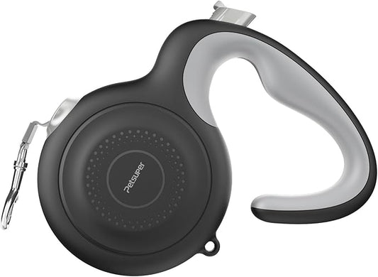 AutoBrake Retractable Dog Leash for Medium and Large Dogs, 360° Tangle-Free Dog Leash and 16Ft Strong Nylon Tape, Ergonomically Comfortable and Lightweight Grip Handle (Black)