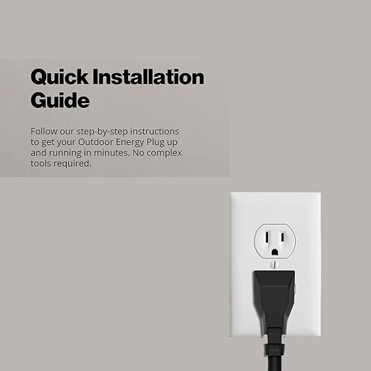 Smart Outdoor Plug, 15A 1800W Smart WiFi Heavy Duty Outdoor Outlet, No Hub Required for Outdoor Lights, Compatible with Alexa and Google Assistant, 1 Pack, Black
