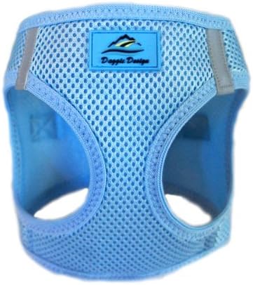 Doggie Design No Choke Dog Harness - Simple Step-in and Go Dog Vest for Small, Medium, and Large Breeds - Breathable Mesh Polyester Pet Harness - Light Blue - 2XL