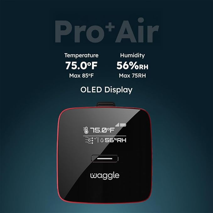 Waggle 4G Pet Temperature & Humidity Monitor with GPS & AQI – Real-Time Alerts via App/SMS/Email – No Wi-Fi Needed – RV, Car & Home Safety Device with Power-Outage Alerts – Subscription Required