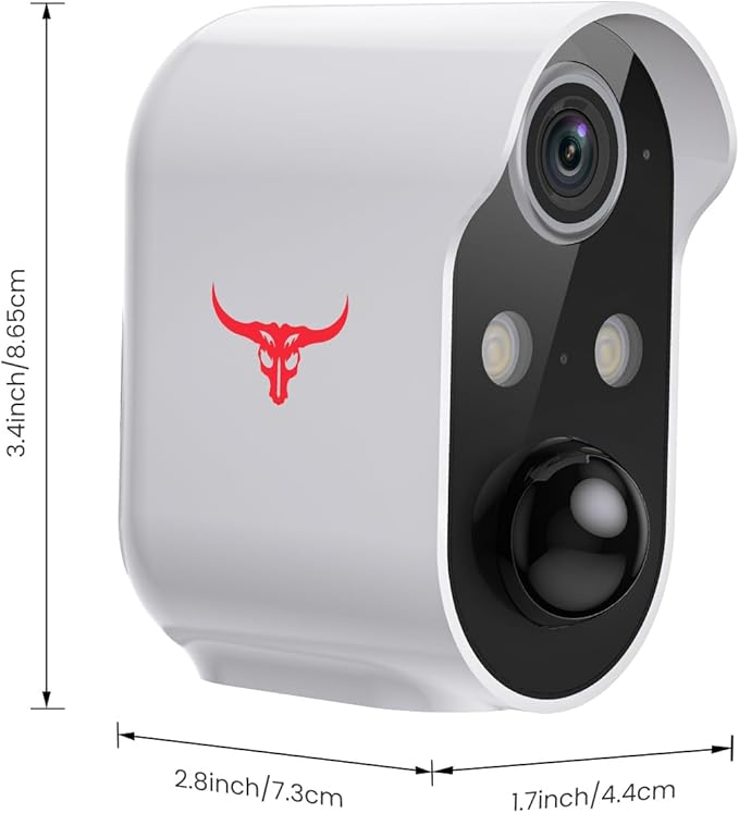 1080p Wireless Security Camera, 2.4GHz Wi-Fi, Color Night Vision, AI Human Detection, PIR Motion Detection, 2-Way Talk, Outdoor Surveillance Bullet Cam (2 Spotlights)