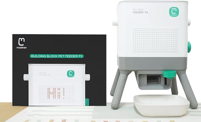 Maother Dog Self Feeder - 8L Large Capacity Gravity Feeder for Dogs and Cats, Dry Food Compatible Pet Food Dispenser,Train Pets to Self-Feed, Interactive DIY Kit for Families - F3 V1