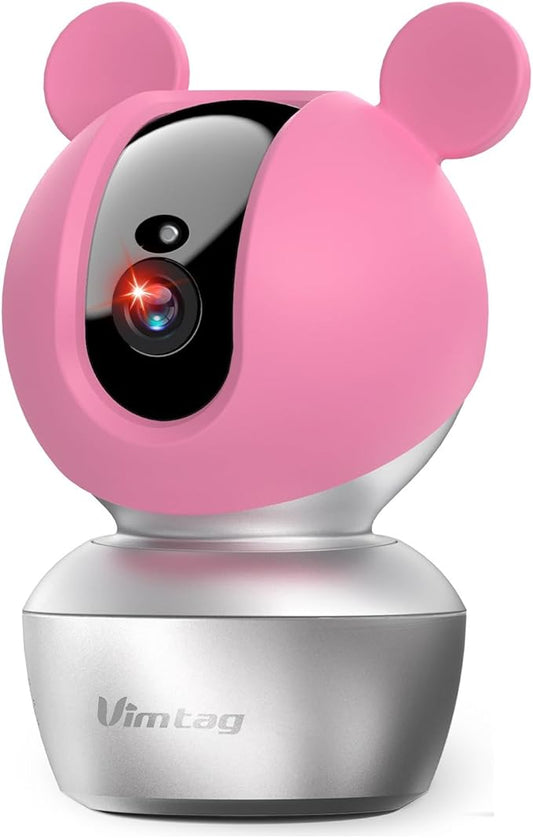 VIMTAG Baby Camera, 3.5K/6MP 360° Pan/Tilt Indoor 2.4G WiFi Camera for Pet/Dog/Home Security with Phone App/2-Way Audio/Night Vision, Human/Sound/Motion Detection, Support Alexa/Up to 512G TF Card