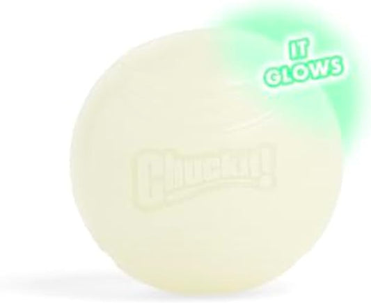 Chuckit! Glow in the Dark Bouncy Ball for Dogs, Chuckit Dog Toy, Max Glow Balls - Large, 3 Inch, Pack of 1