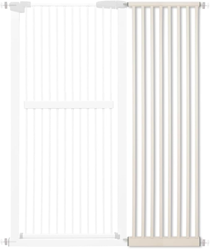 Lumizone Extra Tall Cat Gate Extension Kit 61.02" High Pressure Mounted 16.73" Extra Wide 1.37" Gap No Drilling Tall Pet Gate for Dogs (Cream, 16.73" W)