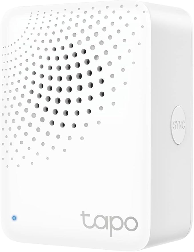 Tapo Smart Hub with Built-in Chime, REQUIRES 2.4GHz Wi-Fi, Reliable Long-Range Connections with Tapo Sensors, Sub-1G Low-Power Wireless protocol, Connect up to 64 smart devices (H100)