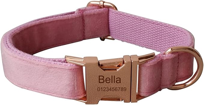 Dog Collar Custom Personalized Engraved Name and Phone Number for Puppy Small Medium Large Pets (L, Pink)