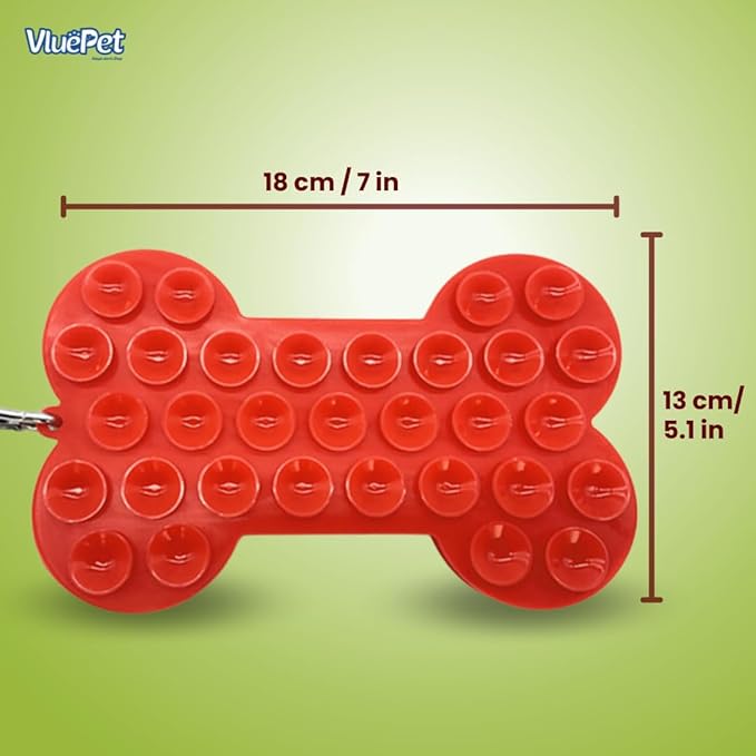 VALUEPET | Dog Lick Mat - Silicone Lick Mat for Anxiety Relief - Slow Feeder Licking Pad for Butter, Yogurt, & Peanut - Suitable for Dog Training, Boredom Reducer, Bathing & Grooming - Bone - 6.6 Inch