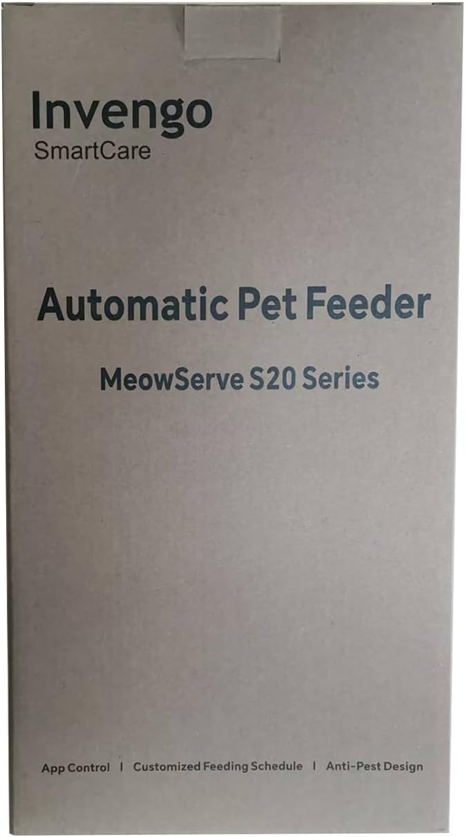 Automatic Cat Feeder - Cat Food Dispenser for 2 Cats MeowServe S20D, Auto Dog Feeder with Stainless Steel Bowls, 5L Pet Feeder with Patented Anti-Jam Port, App, 2.4G/5G WiFi (White)