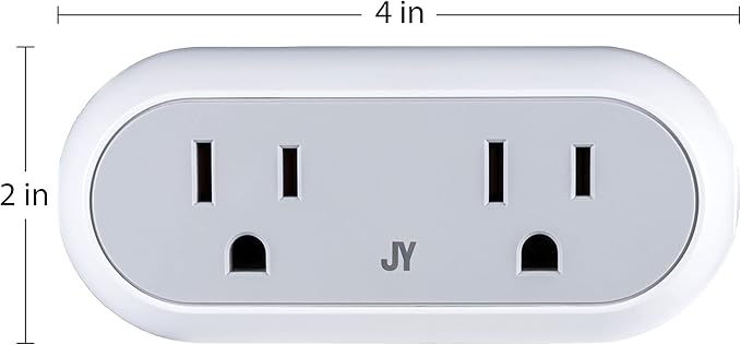 JONATHAN Y PLG1002A Smart Dual Plug, Alexa, Google Home Assistant Compatible, No Hub Required